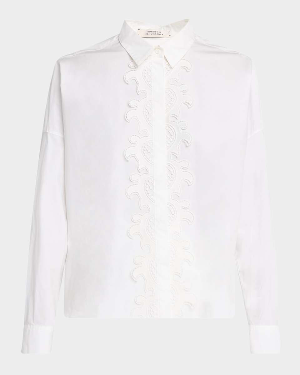 Poplin Power Button-Down Blouse